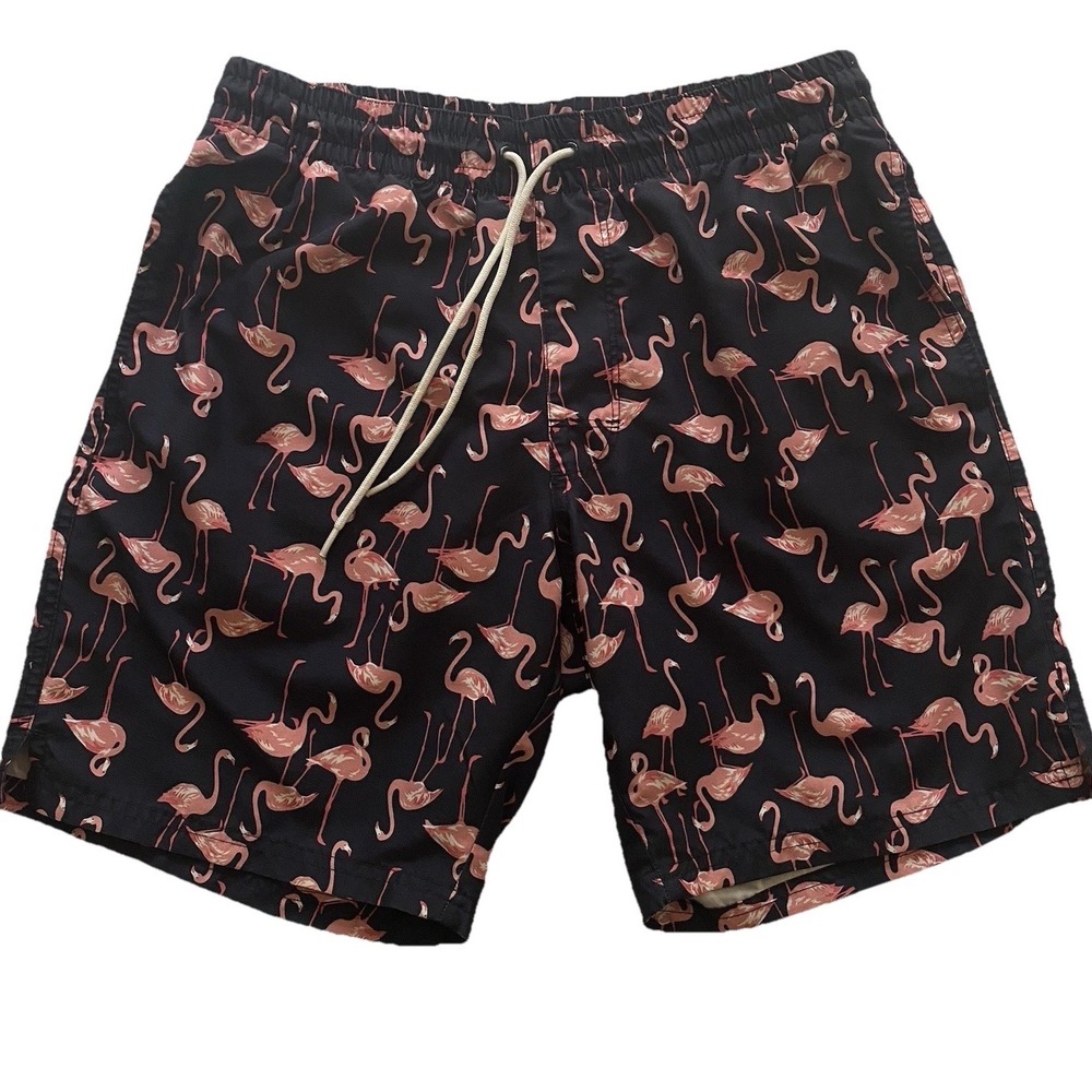 Old Navy Flamingo Swim Shorts Small 30" Men Swimwear Trunks Surf Casual Preowned